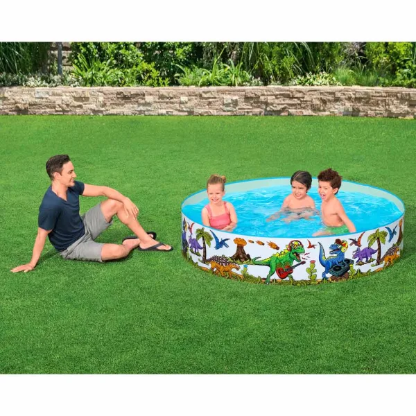 Bestway: Fill n Fun™ dinosauří pevnostěnný brouzdaliště Ø 183 x 38 cm obrázek 2