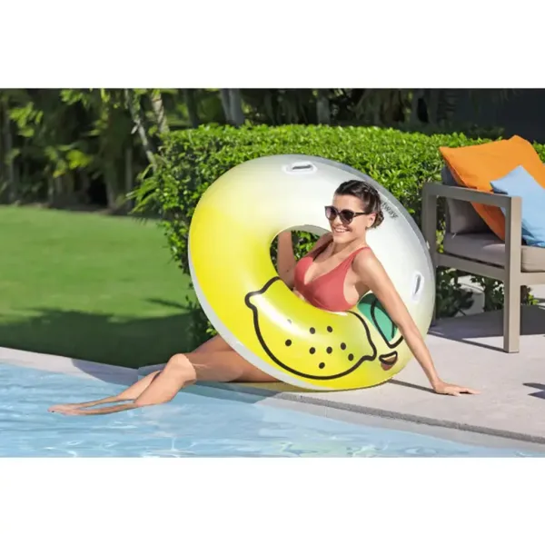 Bestway: nafukovací kruh s citronovým vzorem a držadlem 114 cm obrázek 4