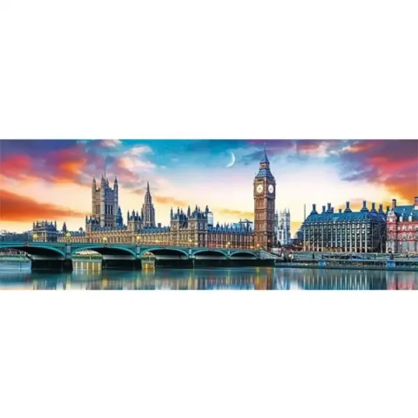 Big Ben a Westminsterské opatství, Londýnská panorama puzzle 500 dílků - Trefl obrázek 2