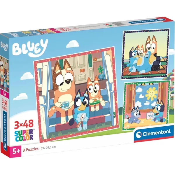 Bluey 3x48ks Supercolor puzzle - Clementoni obrázek 1