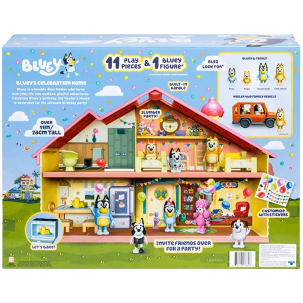 Bluey: Sváteční rodinný dům herní set s oslavující figurkou Bluey obrázek 3