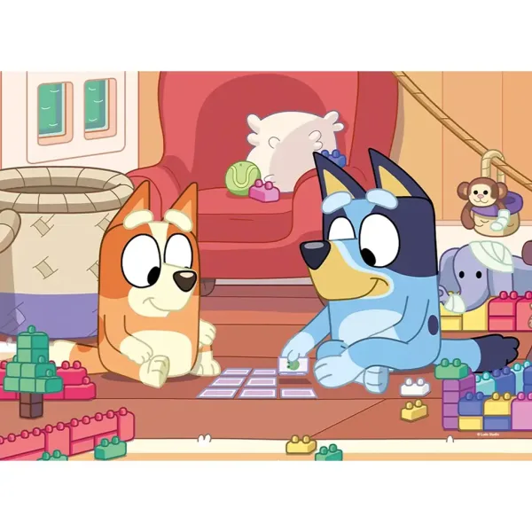 Bluey a přátelé 2 v 1 4x48dílné maxi podlahové puzzle a omalovánky 35x25 cm - Lisciani obrázek 3
