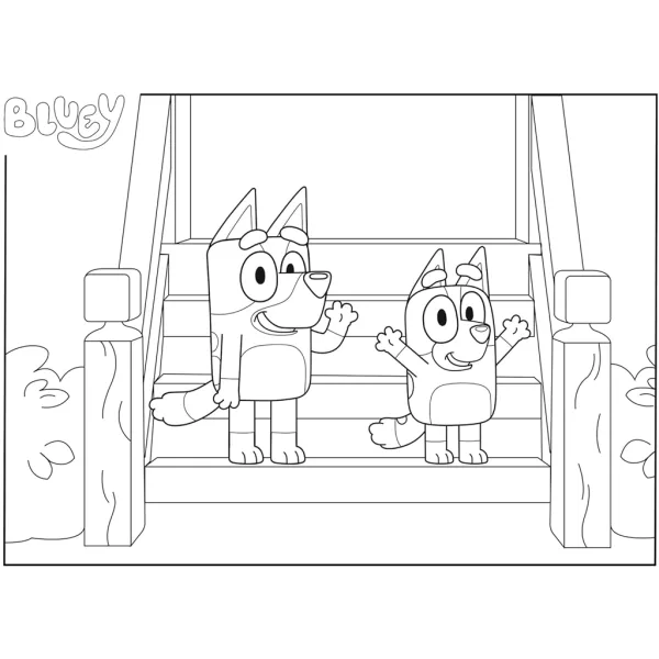 Bluey pejskové na schodech 2 v 1, 48dílné Eco mini puzzle a omalovánky 35x25cm - Lisciani obrázek 3