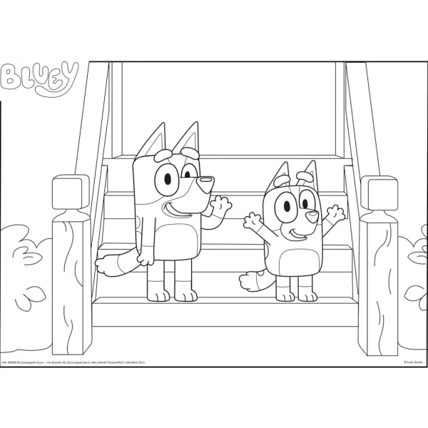 Bluey pejskové na schodech 2 v 1, puzzle a omalovánka, 24 dílků, 35x25 cm – Lisciani obrázek 3
