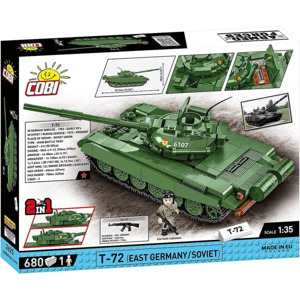 COBI: Ozbrojené síly T-72 (Východní Německo/Sovětský svaz) stavebnice tanku (2625) obrázek 10