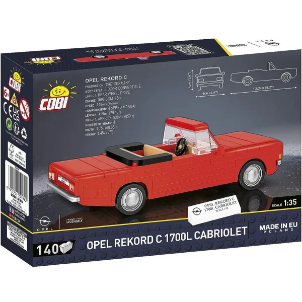 COBI: Stavebnice Opel Rekord C 1700 L kabriolet (24599) obrázek 3