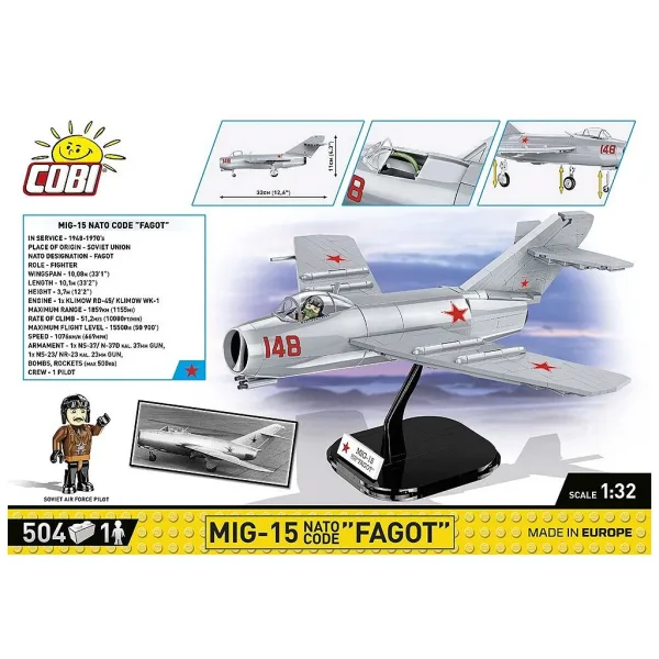COBI: Stavebnice letadla MiG-15 Fagot (2416) obrázek 4