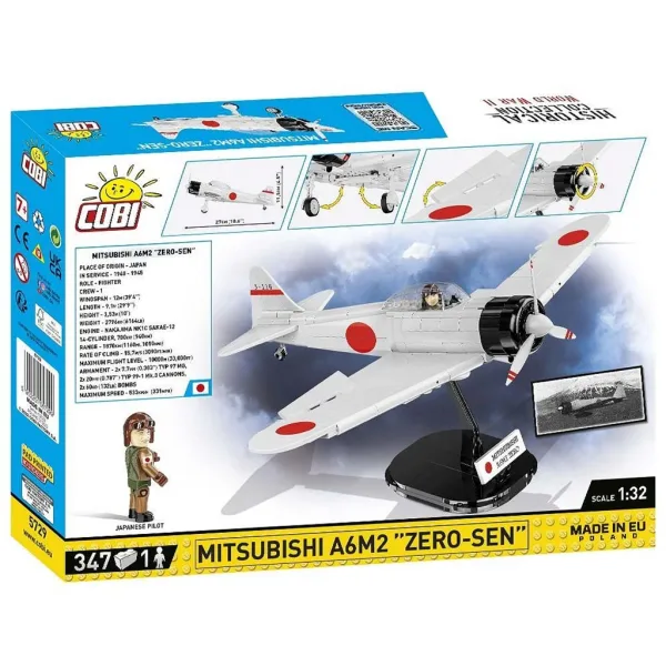 COBI: Stavebnice letadla Mitsubishi A6M2 Zero‑Sen (5729) obrázek 7