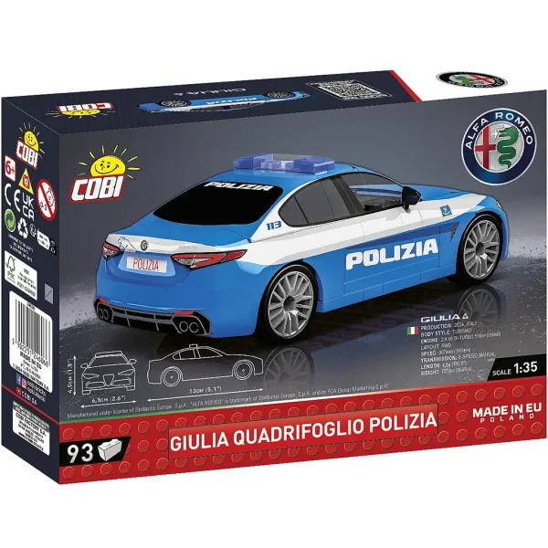 COBI: Stavebnice policejního vozu Alfa Romeo Giulia Quadrifoglio (24606) obrázek 3