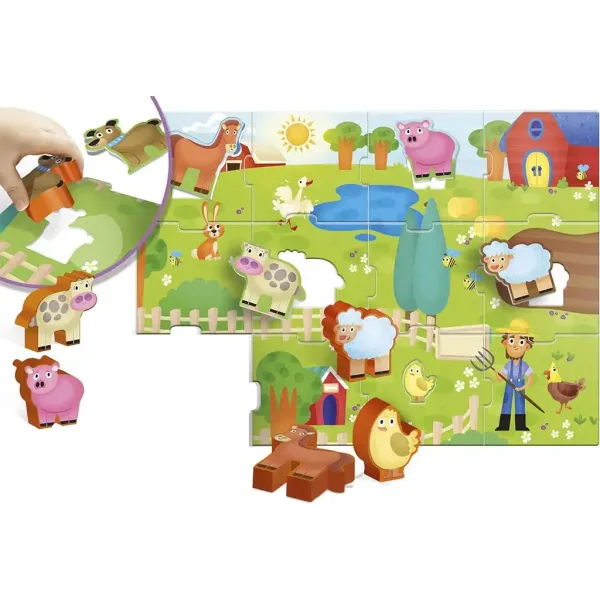 Carotina baby: Farma puzzle a hra pro rozpoznávání tvarů - Lisciani obrázek 2
