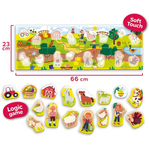 Carotina baby: Panoramatické dětské puzzle 24 dílků - Farma - Lisciani obrázek 2