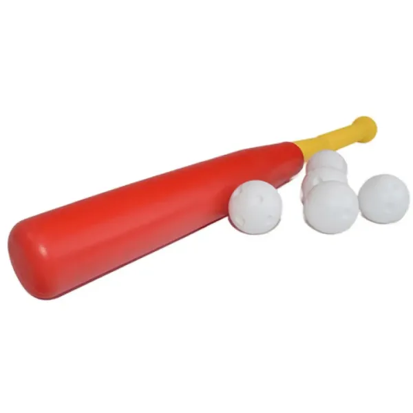 Červená plastová baseballová sada s pálkou a míčky 56 cm obrázek 3