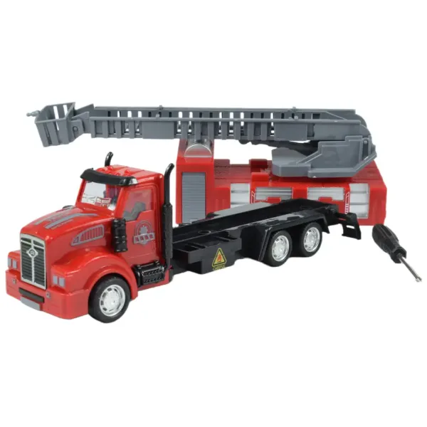 City Truck: Přestavitelný hasičský nákladní vůz s koly a značkami 19cm obrázek 6