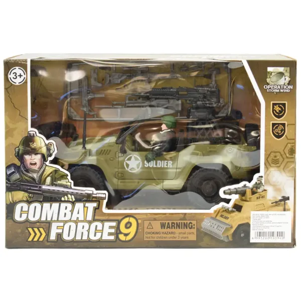 Combat Force 9: Vojenský terénní vůz s vojákem a zbraněmi 22cm obrázek 6