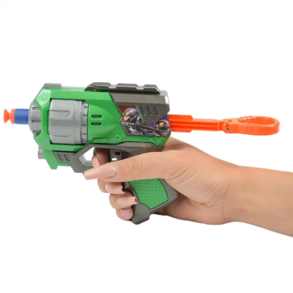 Cool Soft Bullet Gun: Malá pěnová střelná zbraň s náboji v zelené barvě 14cm obrázek 4