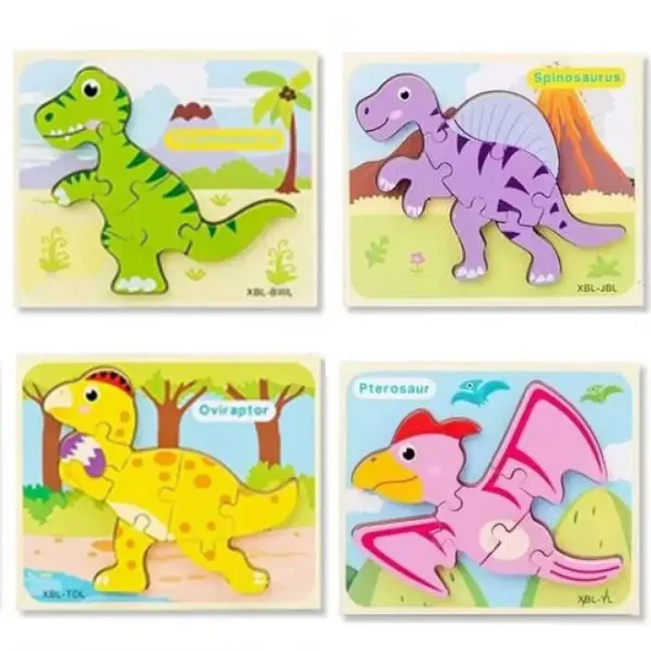 Dřevěné puzzle s dinosaury v různých variantách obrázek 2