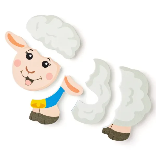 Dřevěné puzzle s ovečkami 5ks - Woodyland obrázek 2