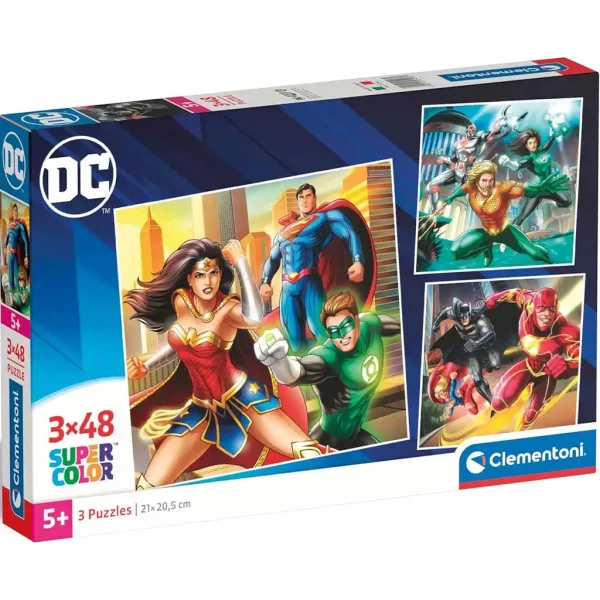 DC Liga spravedlnosti 3x48 dílků Supercolor puzzle - Clementoni obrázek 1