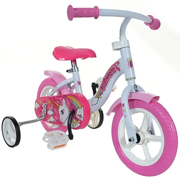 Dětské kolo jednorožec, růžovo-bílé, velikost 10" – kolo Dino bikes obrázek 2