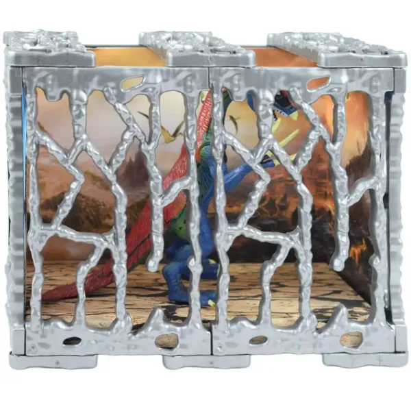 Dino World: Detailně zpracovaná figura dinosaura Therizinosaurus o velikosti 20 cm v kleci obrázek 3
