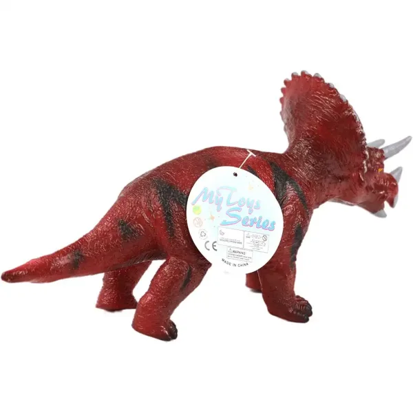 Dino World: Figurka Triceratops dinosaura ze vinylového materiálu s bavlněnou výplní, která vydává zvuk, 35 cm obrázek 2