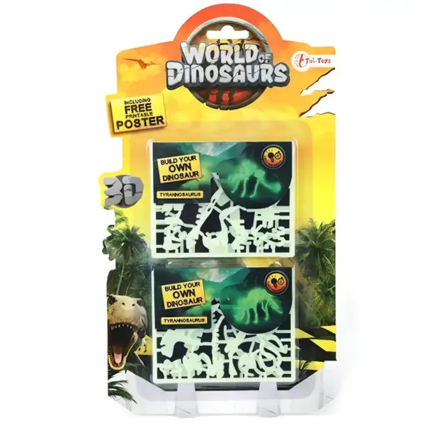 Dinosauří fluorescenční 3D puzzle v několika variantách 1 ks obrázek 2