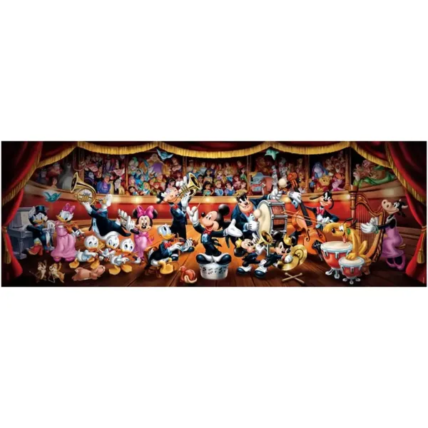 Disney+ – Mickey a přátelé v kapele 1000dílné panoramatické puzzle s plakátem - Clementoni obrázek 2