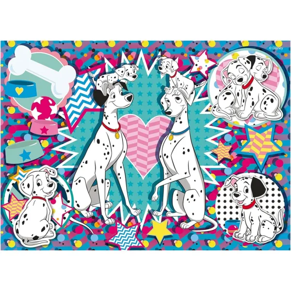 Disney 101 dalmatinů 2 v 1 24dílné puzzle a omalovánky 35x25 cm - Lisciani obrázek 2