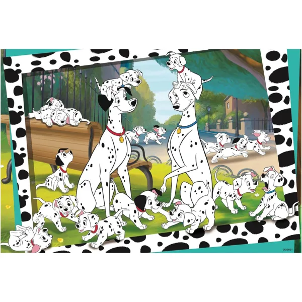 Disney 101 dalmatinů 2 v 1, 24dílné puzzle a omalovánky 50x35 cm - Lisciani obrázek 2
