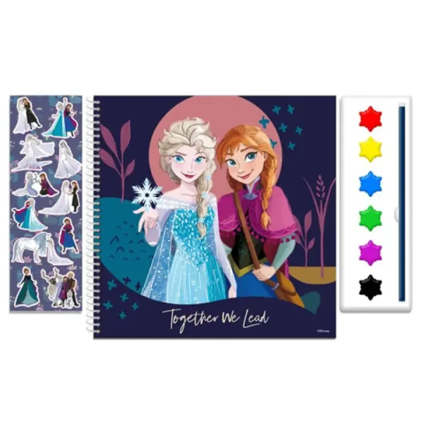 Disney: Ledové království 2. Omalovánky s vodovými barvami a samolepkami. obrázek 2