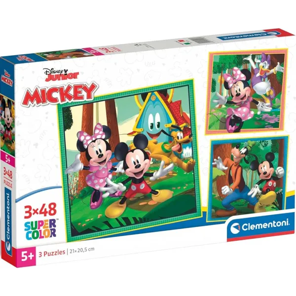 Disney Mickey Mouse a přátelé 3x48 dílků Supercolor puzzle - Clementoni obrázek 1
