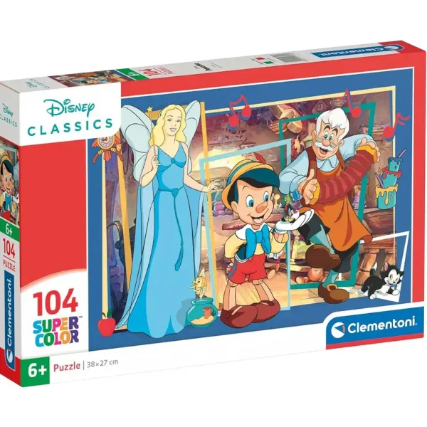 Disney Pinocchio 104 dílkové Supercolor puzzle - Clementoni obrázek 1