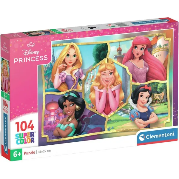 Disney Princezny 104dílné supercolor puzzle - Clementoni obrázek 1