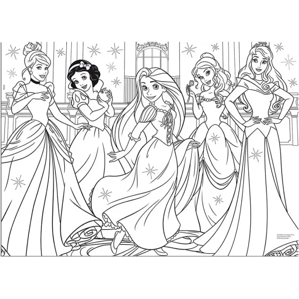 Disney Princezny 2 v 1 60dílné maxi puzzle a omalovánky 70x50cm - Lisciani obrázek 2