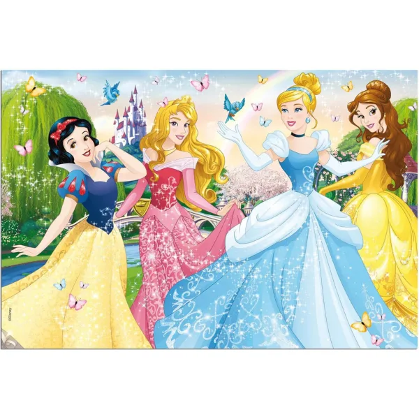 Disney Princezny 2 v 1 60dílné puzzle a omalovánka 50x35cm - Lisciani obrázek 2