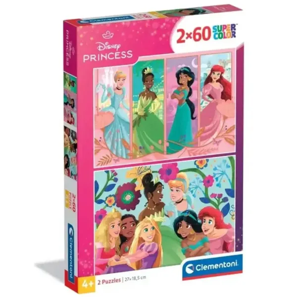 Disney+Princezny 2x60ks Supercolor puzzle - Clementoni obrázek 1