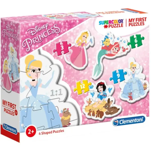 Disney Princezny 4 v 1 Supercolor tvarová puzzle - Clementoni obrázek 1
