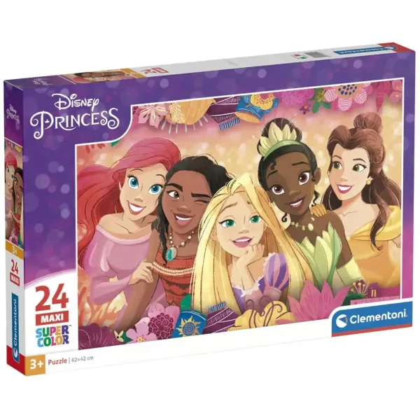 Disney+Princezny: Maxi Super Color Puzzle 24 dílků - Clementoni obrázek 1