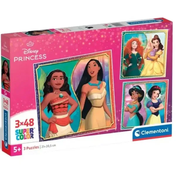 Disney+Princezny+Supercolor+3x48ks+puzzle+-+Clementoni obrázek 1