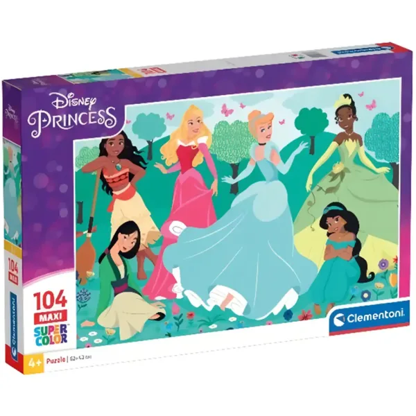 Disney+Princezny+kamarádky 104dílné maxi supercolor puzzle - Clementoni obrázek 1