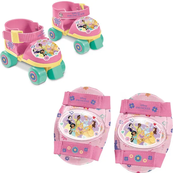 Disney Princezny růžové kolečkové brusle s chrániči, velikosti 22–29 - Mondo Toys obrázek 2