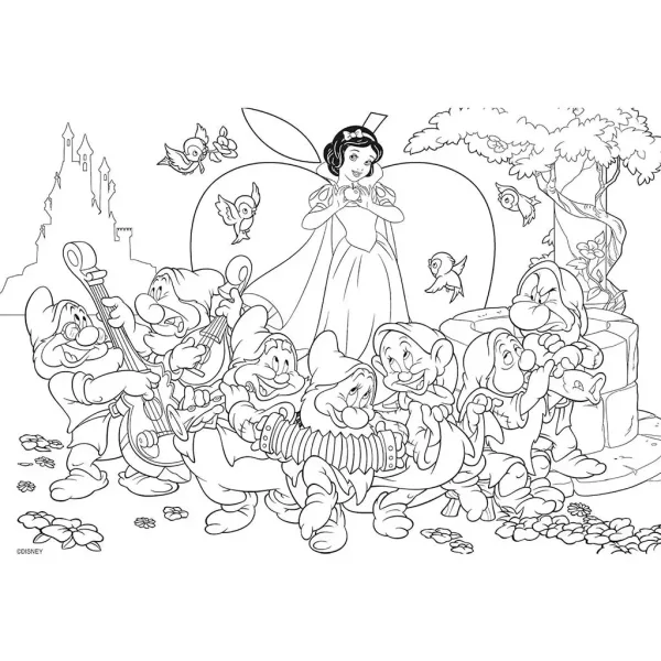 Disney Sněhurka 2 v 1 maxi 24dílné puzzle a omalovánky 70x50 cm - Lisciani obrázek 2