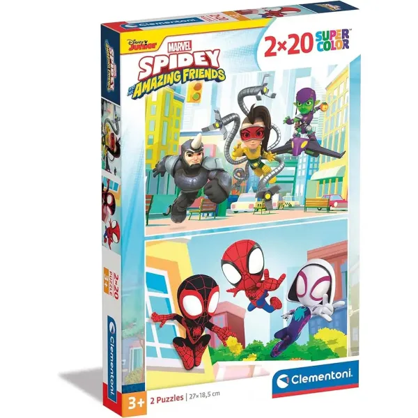 Disney Spidey 2x20 dílků Supercolor puzzle - Clementoni obrázek 1