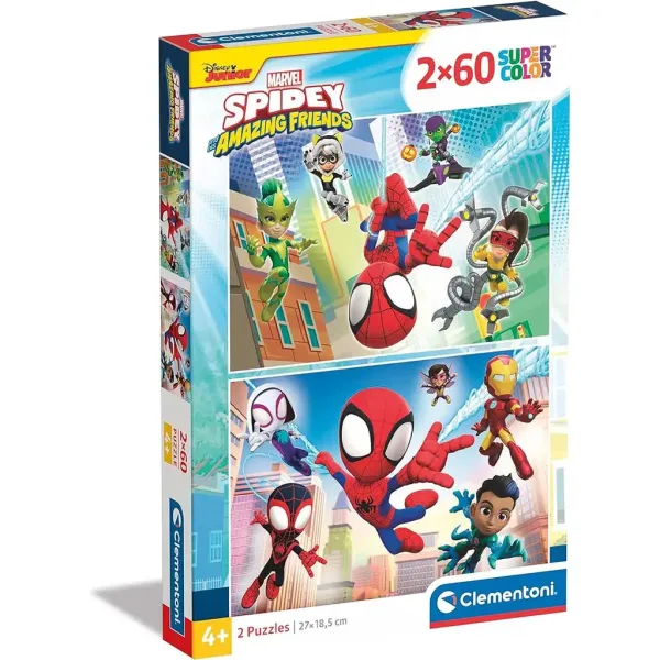 Disney Spidey 2x60 dílků Supercolor puzzle - Clementoni obrázek 1
