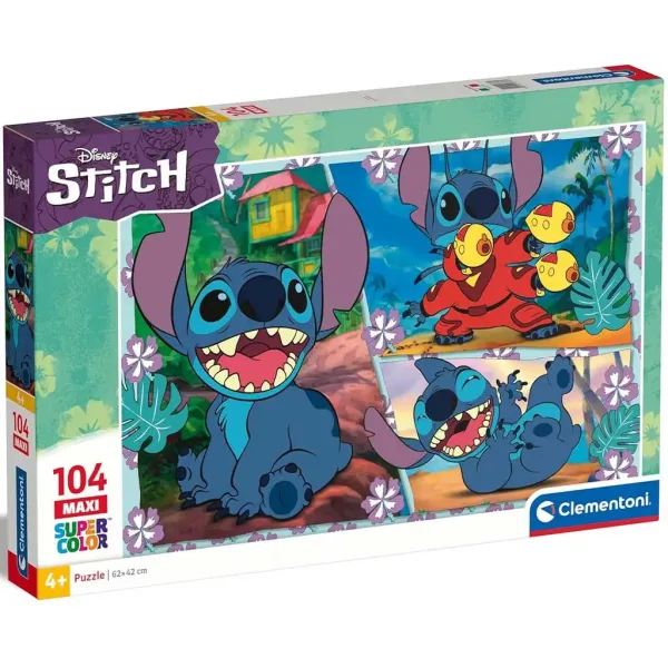Disney+Stitch 104dílné maxi Supercolor puzzle - Clementoni obrázek 1