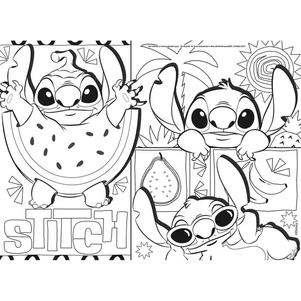 Disney Stitch 2 v 1 maxi puzzle 4x48 dílků a omalovánky 35x25 cm - Lisciani obrázek 2