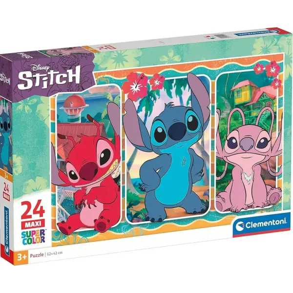 Disney+Stitch 24 ks maxi supercolor puzzle - Clementoni obrázek 1