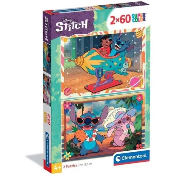 Disney Stitch 2x60dílné Supercolor puzzle - Clementoni obrázek 1