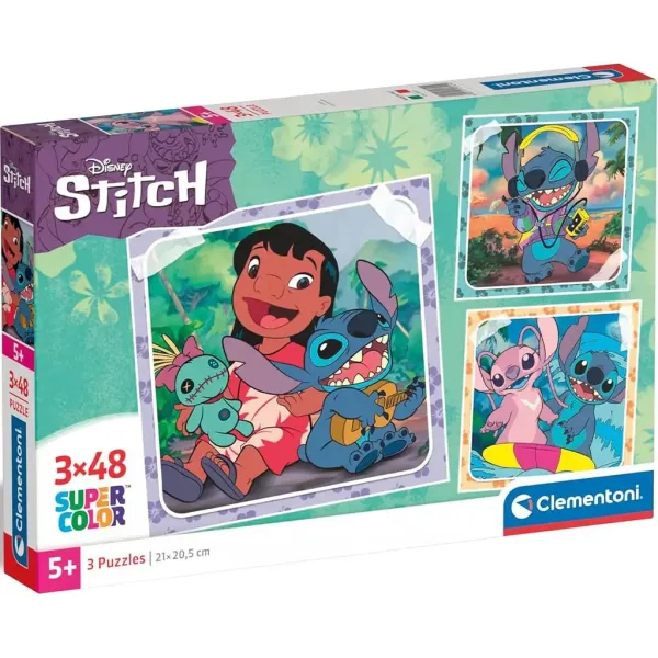 Disney+Stitch 3x48ks Supercolor puzzle - Clementoni obrázek 1