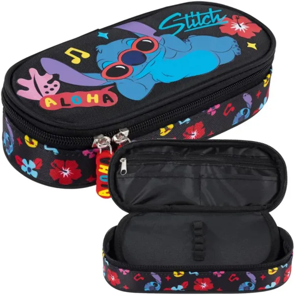 Disney Stitch Aloha černé oválné pouzdro na pera PC01 23x9,5x6 cm obrázek 3